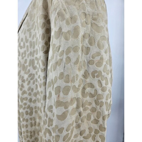 VTG 80s In Transit New York Suede Blazer Womens L Oversized Animal Print Pockets - Picture 9 of 9
